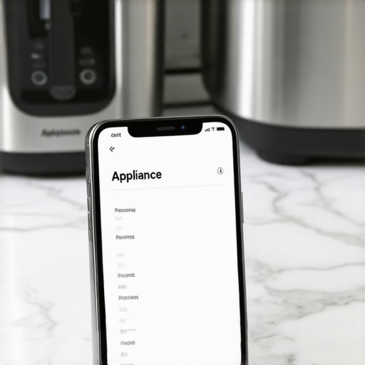 Organizing appliance warranty documents digitally A smartphone showing a digital folder for appliance receipts and maintenance logs on a kitchen counter.