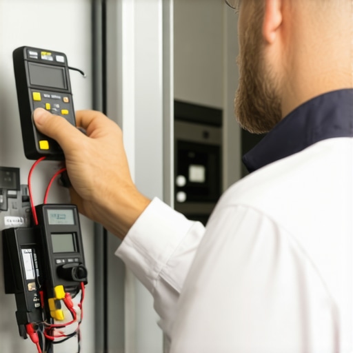 A technician performing an advanced diagnostic on a refrigerator control board to verify a warranty claim.