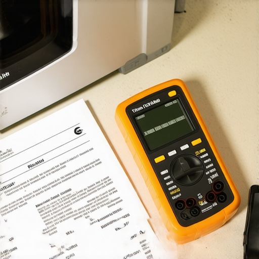 A high-quality multimeter and digital records used for maintaining home appliance warranties.