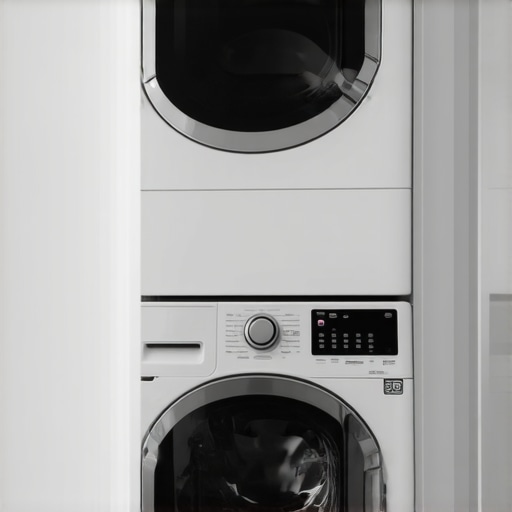 A stable and safely stacked washer and dryer set in a modern home.