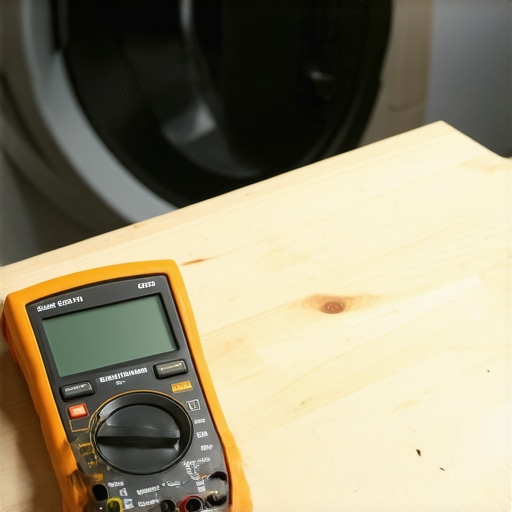 A digital multimeter being used to test the electrical continuity of a washing machine suspension rod.