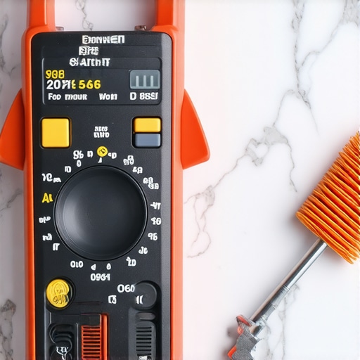 A multimeter and coil brush for maintaining high-end appliances.