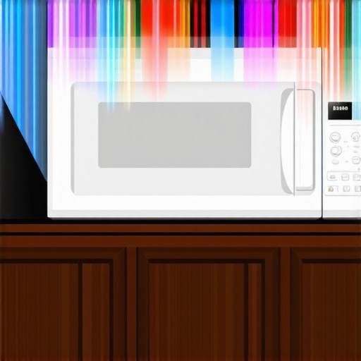 Illustration showing required ventilation gaps for a built-in microwave installation