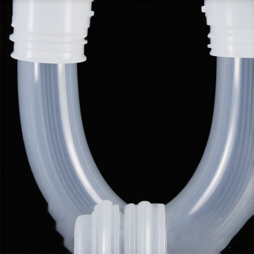 A close-up of a drain hose showing the correct high loop and air gap in a laundry room standpipe.