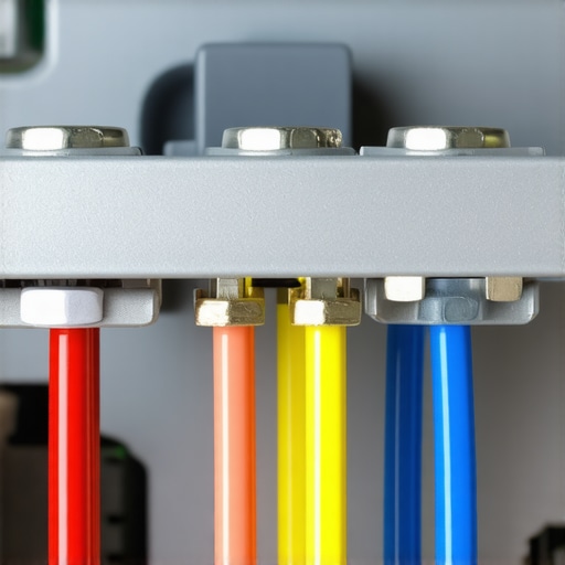 A close up of a 4-prong dryer cord installation showing the 10-gauge wire and strain relief clamp.