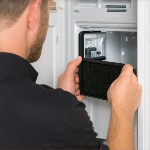 Homeowner learning how lack of maintenance can void an appliance warranty.