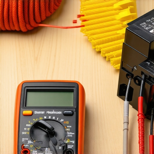 Digital multimeter checking a refrigerator starter relay for electrical continuity