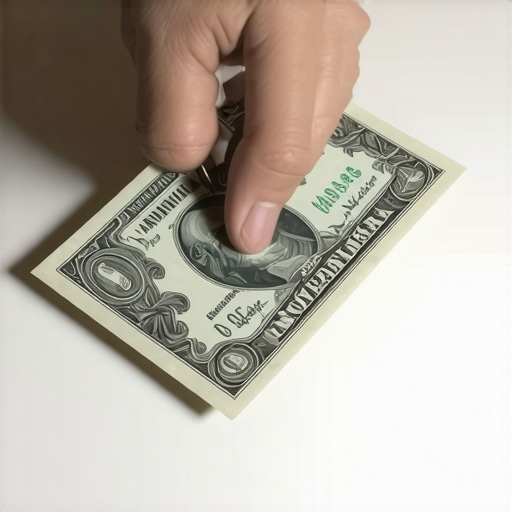 A hand checking the suction of a freezer door gasket using a dollar bill to identify air leaks.