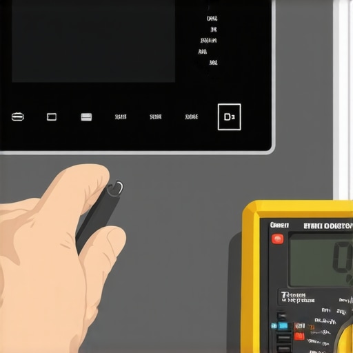 A technician diagnosing a digital error on a smart refrigerator control panel