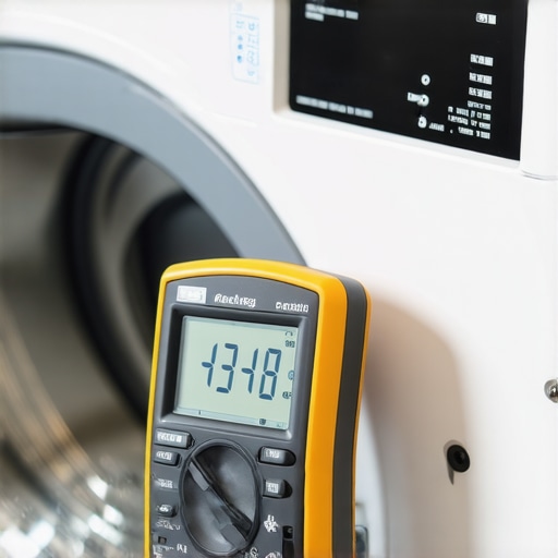 A digital multimeter being used for appliance diagnostics