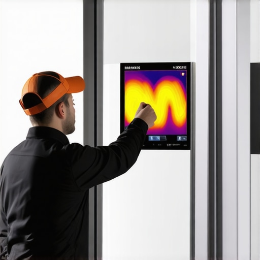 A technician uses a thermal camera to detect heat buildup on a refrigerator compressor.