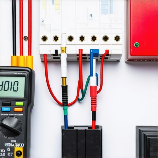Close up of a person using a multimeter on an appliance circuit board for maintenance.