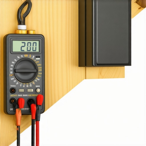 Close-up of a multimeter testing a 24V doorbell transformer for a smart home installation.