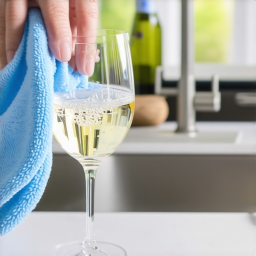 A person restoring cloudy glassware to a brilliant shine using a microfiber cloth